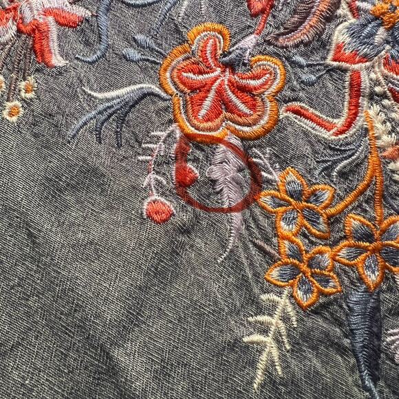 Johnny Was Workshop Ellington Chambray with Embroidery Peasant Dress Size S - Picture 9 of 14